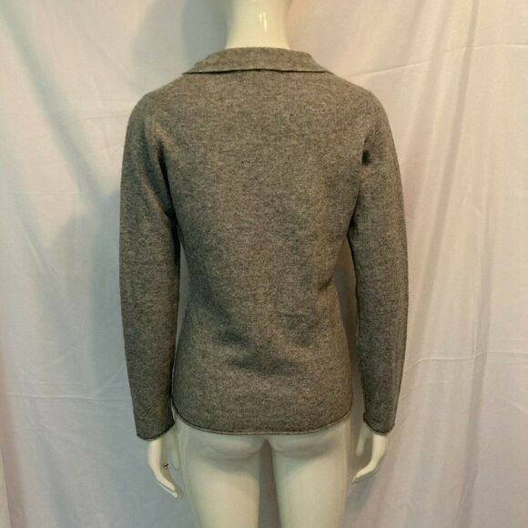 Cashmere Cache Sm Gray Tie Front pullover top Knit - Picture 4 of 8